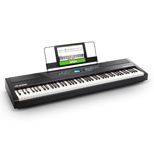 Alesis Recital Pro - Pianoforte Digitale 88 Tasti Pesati/Pianola con Casse Integrate da 20 W, Presa Cuffie, 12 Suoni, Alimentatore e Lezioni Online