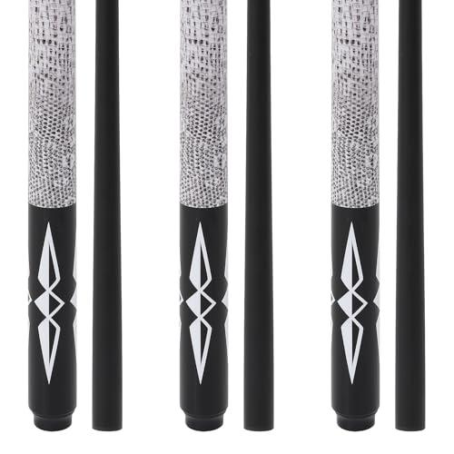 Dysdensa Set di 3 stecche da biliardo in fibra di vetro, 538,6 g, 567 g, 595,3 g, 147,3 cm, colore: bianco