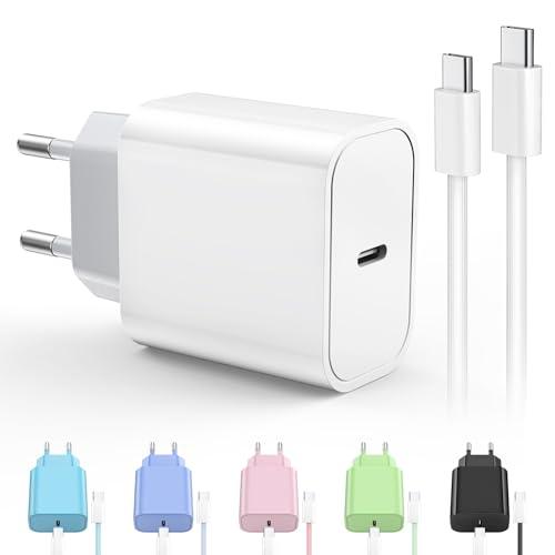 25W Caricatore USB C con 2M Cavo, Rapido Presa USB C Caricabatterie for iPhone 17/17 Pro/17 Pro Max/Air/16 15 Series, iPad, Samsung S26/S25, Spina Typ C Alimentatore Adattatore USBC Fast Charger