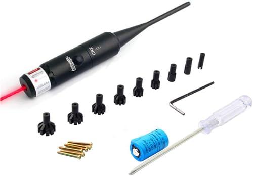 KinZon Kit di mirino con foro rosso laser Bore Sighter per calibro da 0.17 a 0.54 per lunetta di mira e pistola, softair