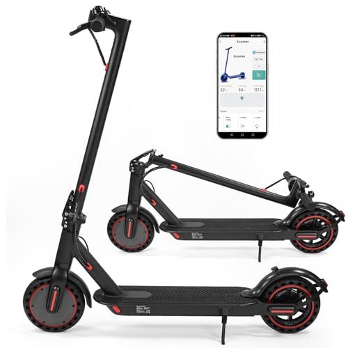 Monopattino elettrico per adulti da 8,5 pollici con display LED con funzione app, autonomia 20-30 km e carico 120 kg, dotato di supporto per cellulare e lucchetto per auto