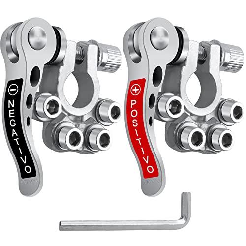 Bolatus 2 morsetti per batteria terminale auto, terminali di rasatura positivi e negativi, per auto, camion, barca, motorad