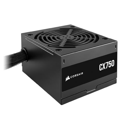 CORSAIR CX750 ATX 750W Alimentazione - Certificazione 80 PLUS Bronze - Bassa Rumorosità - Cavi con Guaina - Non Modulare - EU - Nero