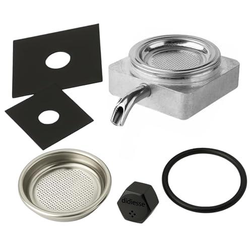 marketcaffe Kit Assistenza Completo per Didiesse Frog | Portacialda in Alluminio con Beccuccio + Dado + Filtro Inox + Guarnizione + 2 spessori | Manutenzione Macchina da Caffè a Cialde-