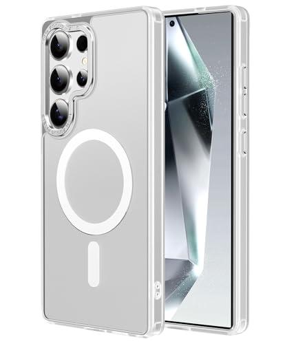 Custodia compatibile con Samsung Galxy S22-Plus: [Pulsanti senza sforzo] Trasparente Opaco Sottile Antiurto Anti-impronte Custodia per Samsung S22 Plus, Bianco