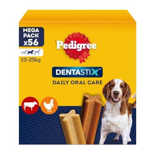 Pedigree Dentastix Snack per la Igiene Orale, Cane Medio 10-25 kg Confezione Scorta, 56 Bastoncini - 1440 gr