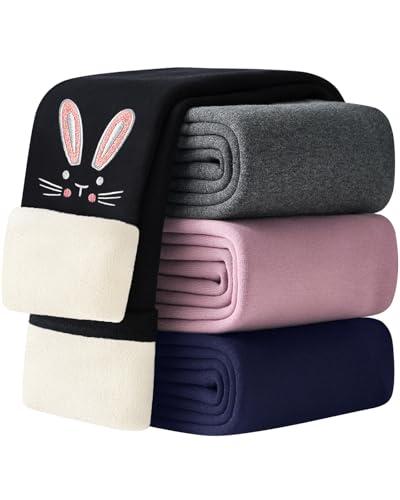 Adorel Leggings Felpati Termici Pantaloni Invernali Cotone Bambina Individui Neri 6-7 Anni (Dimensioni del Produttore 120)
