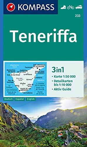 Carta escursionistica n. 233. Teneriffa 1:50.000. Ediz. tedesca, spagnola e inglese: 3in1 Wanderkarte 1:50000 mit Aktiv Guide und Detailkarten. Fahrradfahren. Autokarte.