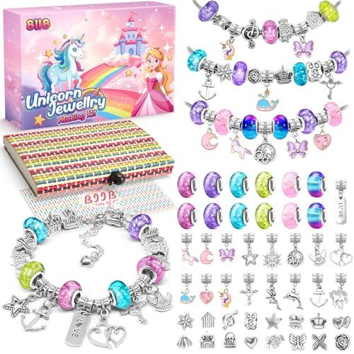 BIIB Regalo Bambina 5 6 7 8 9 10 Anni, Kit Braccialetti Fai Da Te Bambina, Giochi Bambina 5-12 Anni Femmina, Idee Regalo Natale Originali, Crea Braccialetti Bambina, Regalo Compleanno Ragazza