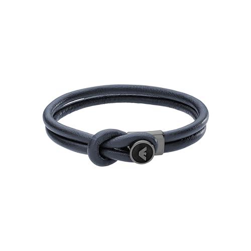 Emporio Armani Bracciale Per Uomo, 18,50 Cm Bracciale In Pelle Blu, EGS2214020