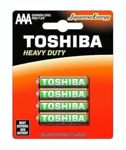Toshiba R03KG BP-4TGTE SS Heavy Duty AAA Carbonio Zinco Batterie, 1,5 V, 4 Pezzi
