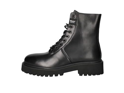 Blauer USA ANFIBIO UOMO NERO F4BUXTON04/LEA PELLE FONDO MICRO EXTRALIGHTCHIUSURA LACCIO E ZIP