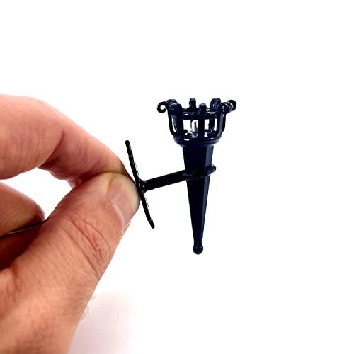Fiaccola da parete altezza 5,5 cm torcia con luce bianco caldo o rosso per presepi e diorami alimentazione 12v - DL65