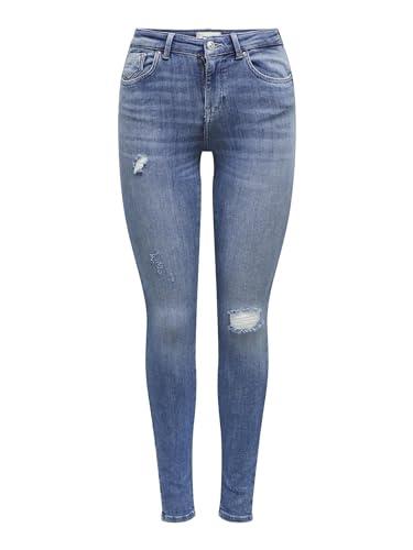ONLY Onlpower Life Mid Push Jeans, Donna, Blu (Medium Blue Denim), XL/30