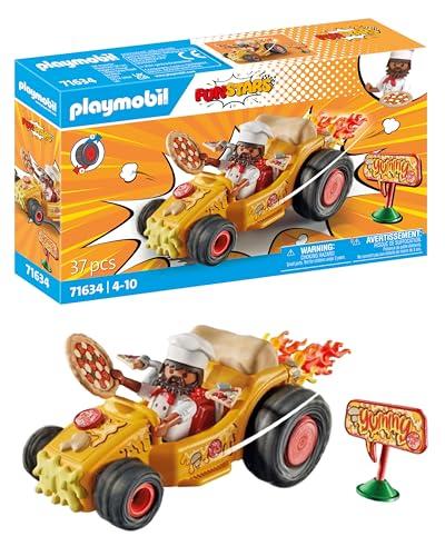 PLAYMOBIL Funstars 71634 Racing Pizza, kart con motore pull-back, set di gioco dinamico per corse emozionanti, giocattolo per bambini dai 4 anni in su