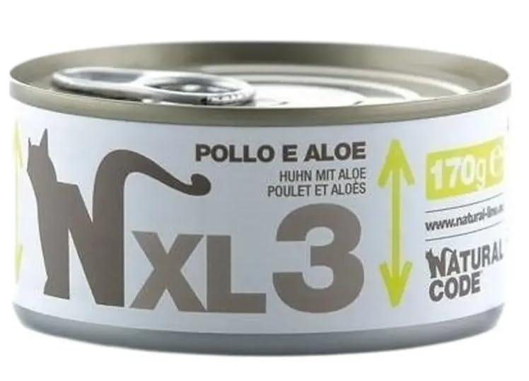 Natural Code XL Gatto Gatti Cat Cibo Umido Pollo E Aloe. 12 LATTINE DA 170g CADAUNO