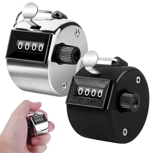 Omnikryp 2 Pezzi Contapersone Manuale, Contatore 4 Cifre, Contapersone Manuale, Durevole Counter Portatile per Contare Sport Golf Allenatore Scuola