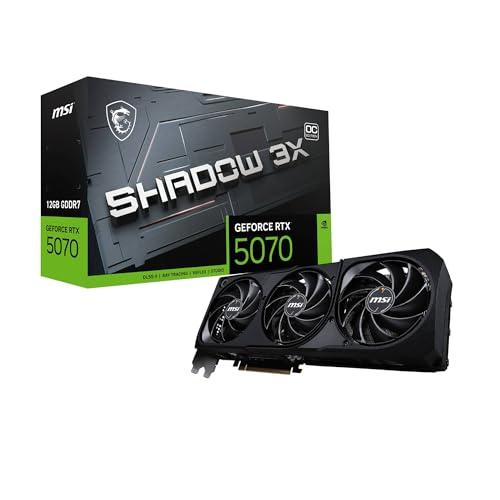 MSI GeForce RTX 5070 12G Shadow 3X OC - 12GB GDDR7 (28Gbps/192-bit), PCIe 5, Boost: 2542 MHz, HDMI 2.1b, DisplayPort 2.1b