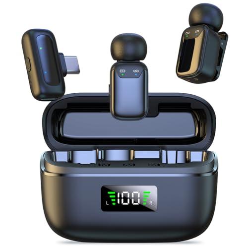 Microfono Lavalier Wireless per iPhone Android iPad, mini microfono, microfono wireless per la registrazione video, streaming, Podcast, Vlogging, Youtube, Tiktok,Trasmissioni dal Vivo