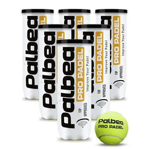 Palbea PRO PADEL - Palline Padel Approvate FIP - 1 Cartone x 6 Tubi - Palle Padel con Feltro HV ad Alta Visibilità. Qualità Premium. Ideali per Allenamenti e Tornei. Pressurizzate, Durature e Veloci
