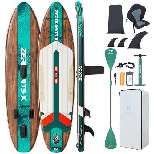 ZLX Tavola da SUP Gonfiabile con sedile per tutti i livelli di abilità, 320cm sup tavola gonfiabile con pinna di equilibrio brevettata, con Grande Stabilità