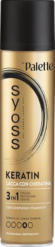 Syoss Palette Keratin Lacca con Cheratina 75 ml, Lacca cheratina capelli per chioma morbida e luminosa, Hairspray 3-in-1 styling, protezione, tenuta 4, Lacca capelli con complesso vitaminico