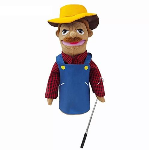 LOMTRATS Burattini teatrali per bambini,include insegnante,poliziotto,pirata,detective,ecc.con bocche aperte mobili,perfetti per raccontare storie,insegnare,regali per festival,1 pezzo con joystick