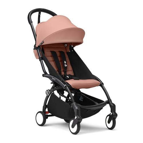 Passeggino Stokke YOYO3 da 6 mesi - Include telaio nero/cuscino seduta Ginger + Capottina - Si ripiega e si apre in un lampo - Leggero e compatto - Compatibile con il bagaglio a mano