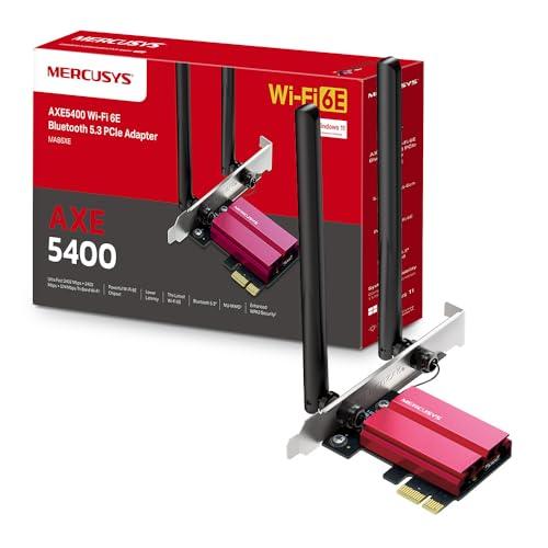 MERCUSYS TP-Link MA86XE V2 PCIe Adapter AXE5400Mbps Wi-Fi 6E Bluetooth 5.3, Intel Wi-Fi 6E Chipset, WPA3, MU-MIMO, OFDMA, WiFi Card PC Fixed, Tri-Band Speed, Supports Windows 10, 11