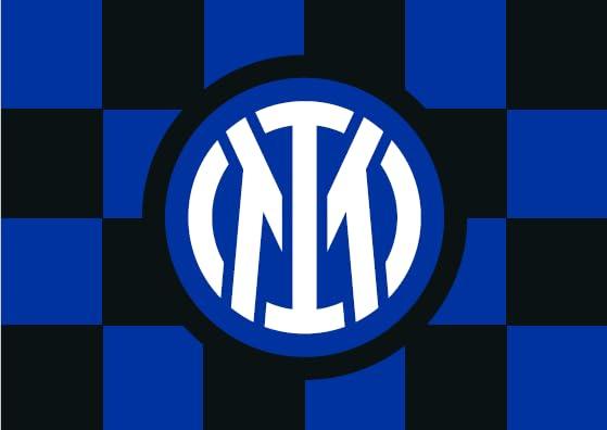 Inter 240 x 150 cm con Nuova Grafica a Scacchi e Logo Centrale