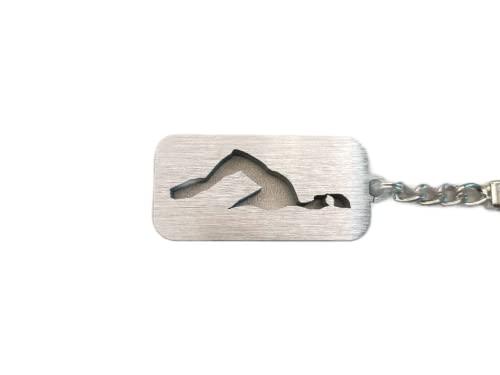 Nuoto, nuotatore, stile libero, piscina, portachiavi FINA in alluminio