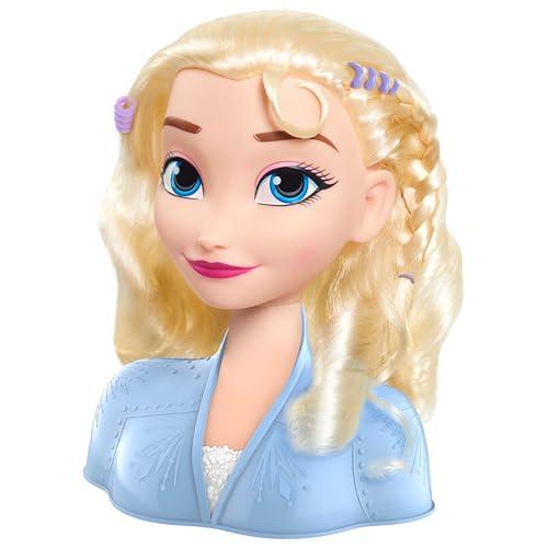 Frozen Testa di Elsa da pettinare 2 Disney, 17 pezzi inclusi accessori da indossare e condividere, biondo, acconciature, giocattoli per bambini dai 3 anni in su di Just Play, Multicolore, 24.77, 32806