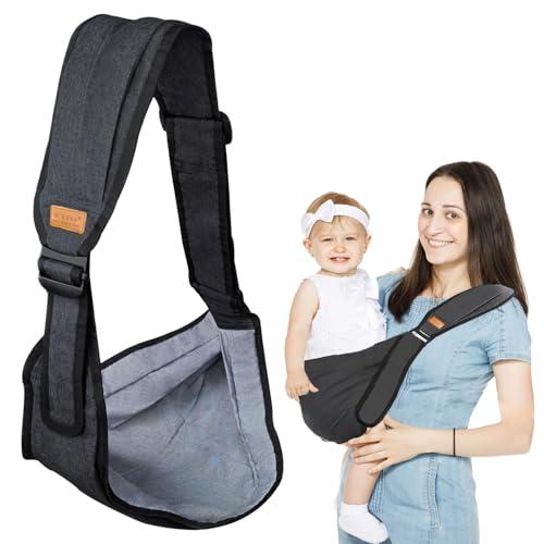Fascia per Marsupio Regolabile, Fascia Neonato Multifunzionale, Marsupio Laterale per Neonati, Fascia Laterale Porta Bambino Ergonomico, Fascia per Neonati Traspirante, per 3-36 Mesi, Fino a 20kg