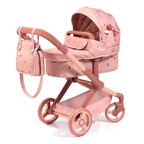 Bayer Design 17026AA Carrozzina per bambole Xeo con borsa, regolabile in altezza, maniglione girevole, trasformabile, ruote anteriori mobili, cestino integrato