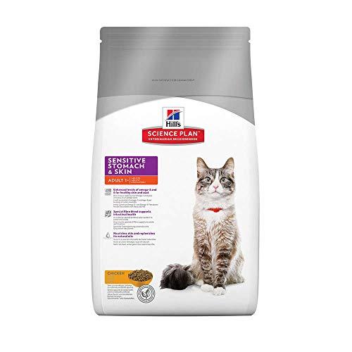 Hill's Science Plan, Cibo per Felino adulto sensibile allo stomaco e pelle, pollo con riso, 5kg