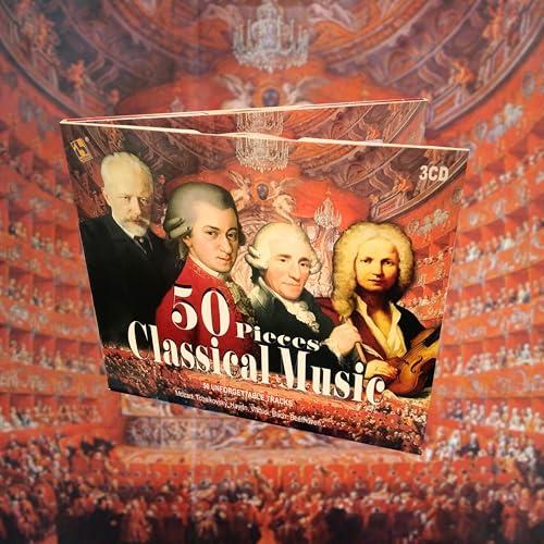 3CD 50 Pieces Classical Music, Musica Classica, Beethoven, Vivaldi, Mozart, Nocturnes, Piano Sonata, Symphony, Il Barbiere Di Siviglia, Four Season