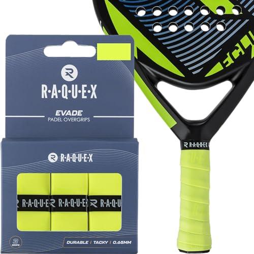 Raquex Nastro overgrip per Racchette da Padel Evade, Giallo, Confezione da 3 Nastri overgrip, Spessore 0,65 mm, Assorbente, Leggermente appiccicoso e Antiscivolo per Racchette da Padel o Pickleball