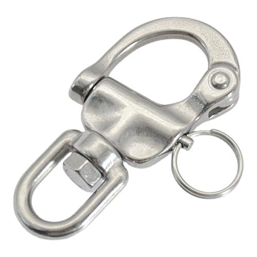 Gancio Sgancio Rapido - Moschettone Nautico Inox, Gancio Barca Vela | Clip per Spinnaker Subacquea, Anello con Molla Girevole, Strumento per Attrezzatura Marina, Fermo Resistente Impermeabile