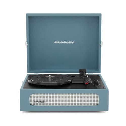 Crosley Voyager Giradischi con 2 altoparlanti, Bluetooth In & Out e AUX - Giradischi Vintage a 3 velocità - Per vinili da 7