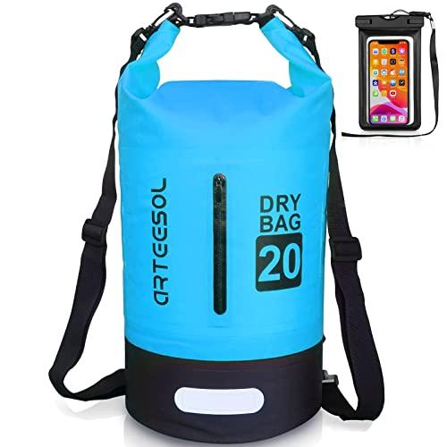 Blackace arteesol Borsa Impermeabile 5L/10L/20L/30L Waterproof Dry Bag Zaino Sacca Stagna con Doppia Tracolla per Nuoto Kayak Canottaggio Pesca Viaggiare in Bicicletta Spiaggia