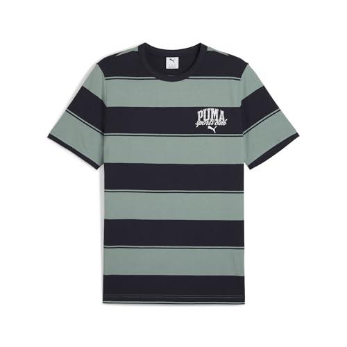 PUMA Class Stripe AOP Tee, Magliette Unisex - Adulto, Green Moon,
