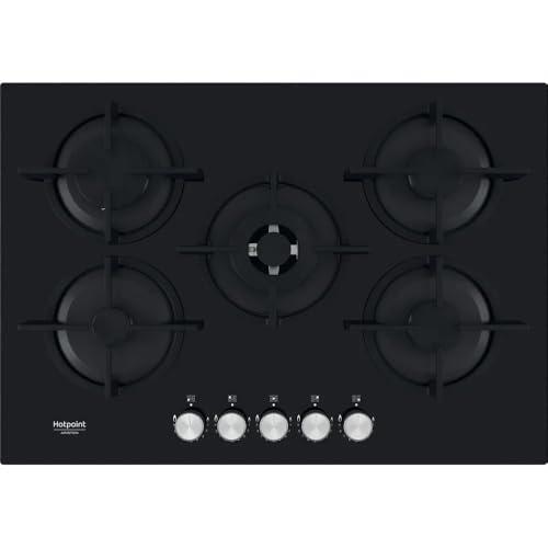 HAGS 72S BK - Piano Cottura 5 Fuochi Gas 73 cm Vetro Nero
