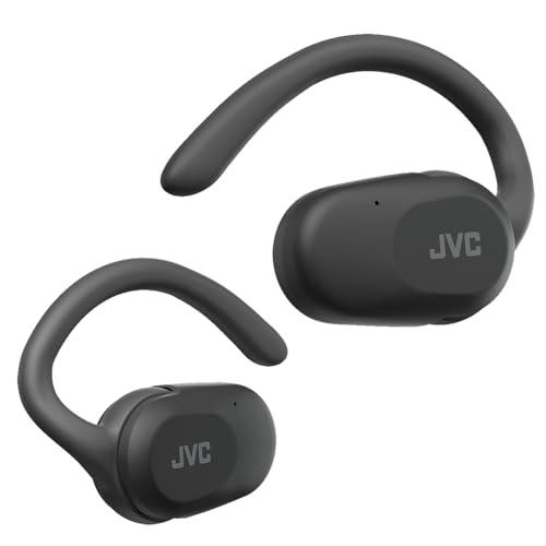 JVC HA-NP40T-B, cuffie Nearphones True Wireless Open-Ear con ganci per l'orecchio Pivot Motion, magnete al neodimio da 16 mm, Bluetooth 5.4, 26 ore di riproduzione - Nero