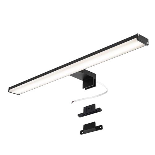 Alpinaluz Applique LED da Specchio Nero per Bagno – 4000K Luce Bianca Neutra – IP44 – Struttura in Alluminio e Supporti in Policarbonato – Installazione su Specchio, Muro o Mobile (50cm 12W)