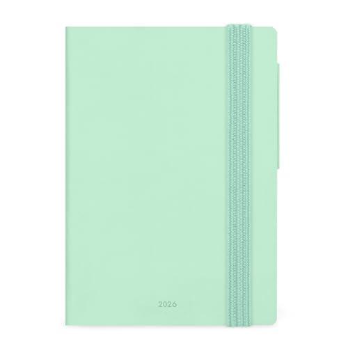 Legami - Agenda Giornaliera Small 2026, Pastel Mint, 12 Mesi, Chiusura con Elastico, Diario da Gennaio 2026 a Dicembre 2026, in Carta FSC Certificata, 9.5 x 13.5 cm