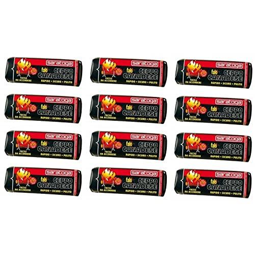TRONCHETTO SARATOGA GR 1100 STOK ACCENDIFUOCO CEPPO CAMINO STUFA -- 12 PZ