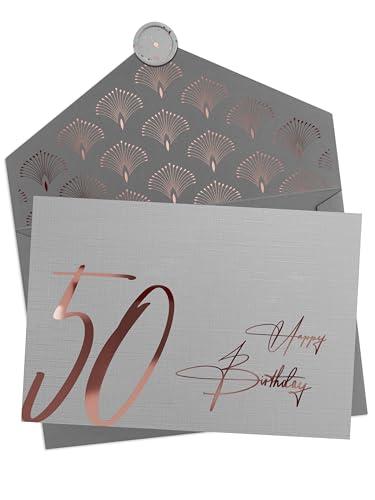 Joli Coon Biglietto auguri 50 anni - Happy Birthday 50 biglietto anni - con busta e sigillo di cera