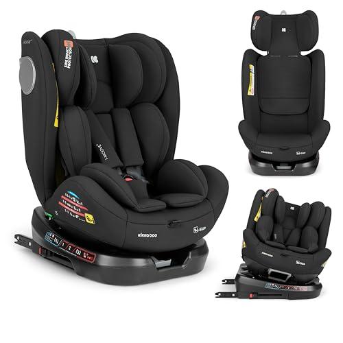 KikkaBoo Seggiolino Auto 0–36 kg ISOFIX i-Size i-MOOVE 2, 40–150 cm, Rotazione 360°, Reclinabile, Poggiatesta Regolabile, Contro e Fronte Marcia, Nero