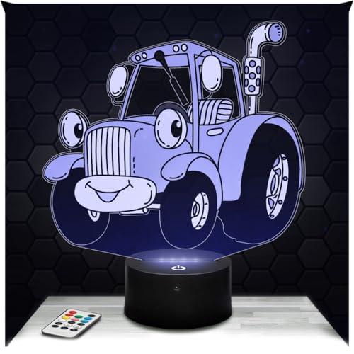 Lampada da comodino, Luce notturna tattile N.Holland trattore agricolo Lampada illusione 3D LED, idea regalo di Natale per ragazzi e ragazze Lampada da notte per bambini o adulti TOP