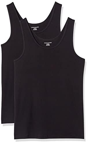 Amazon Essentials 2-pack Tank, Camicia Donna, Nero (Black), Small (Taglia Produttore: )